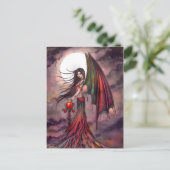Mystic Autumn Vampire Halloween Faiasy Art Postkarte (Stehend Vorderseite)