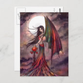 Mystic Autumn Vampire Halloween Faiasy Art Postkarte (Vorne/Hinten)