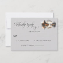 Mystic Autumn Wedding RSVP card