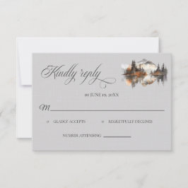 Mystic Autumn Wedding RSVP card Karte