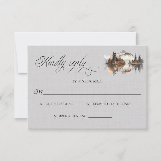 Mystic Autumn Wedding RSVP card Karte (Vorderseite)