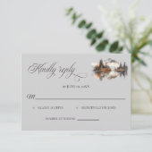 Mystic Autumn Wedding RSVP card Karte (Stehend Vorderseite)
