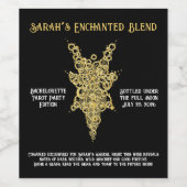 Mystic Bachelorette Tarot Party Weinetikett (Einzelnes Label)