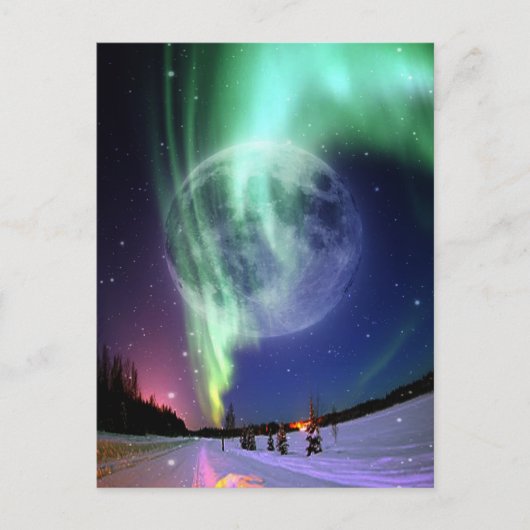 Mystic Beautiful hell Big Blue Mond Postkarte (Vorderseite)