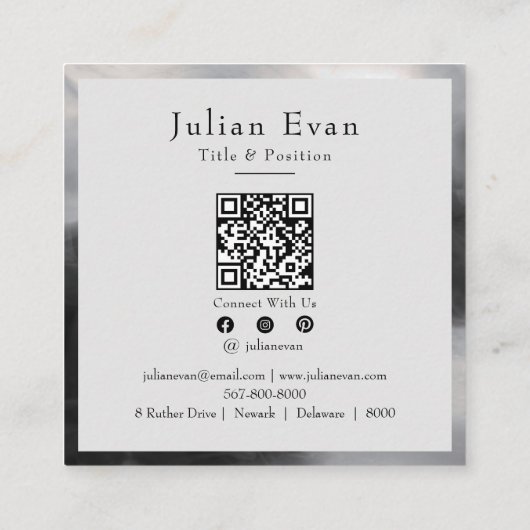 Mystic Black and White Ink Tattoo Artist Quadratische Visitenkarte (Rückseite)