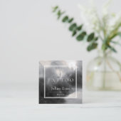 Mystic Black and White Ink Tattoo Artist Quadratische Visitenkarte (Stehend Vorderseite)