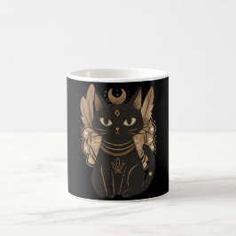 Mystic Black Cat Halloween Boho Kaffeetasse
