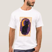 Mystic Black Cat Halloween Poster | Gothic Moon De T-Shirt (Vorderseite)
