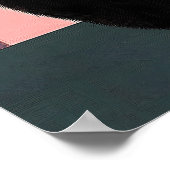 Mystic Black Cat on Pink Abstrakt Background Poster (Ecke)