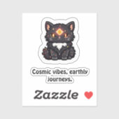 Mystic Black Cat Sticker  (Blatt)
