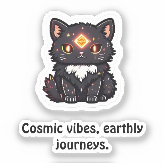 Mystic Black Cat Sticker  (Vorderseite)