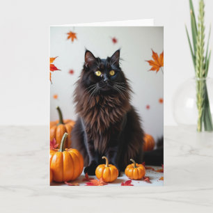 Mystic Black Cats Herbstzauber-Karte Karte