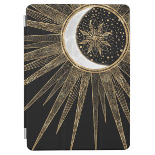Mystic Black Gold Sun Moon Mandala iPad Air Hülle