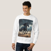 Mystic Black Stallion Storm Rider T-Shirt ⚡ 🖤 Sweatshirt (Vorne ganz)