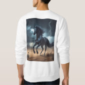 Mystic Black Stallion Storm Rider T-Shirt ⚡ 🖤 Sweatshirt (Rückseite)