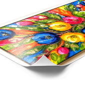 "Mystic Bloom Burst - Vibranding Abstrakte Blumenk Fotodruck (Ecke)