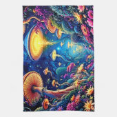 Mystic Bloom Forest Under Stars Geschirrtuch (Vertikal)
