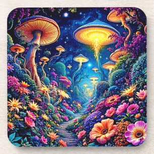 Mystic Bloom Forest Under Stars Getränkeuntersetzer