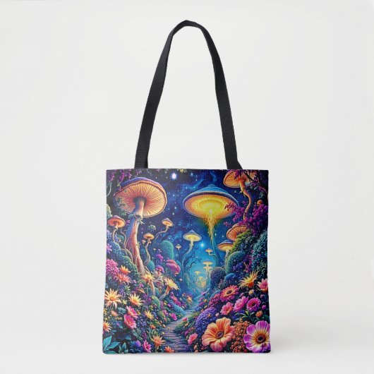 Mystic Bloom Forest Under Stars Tasche (Vorderseite)