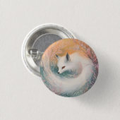 Mystic Bloom Frühlingsfuchs Aquarell Button (Vorne & Hinten)