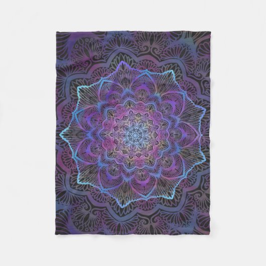 Mystic Bloom Mandala Fleecedecke (Vorderseite)
