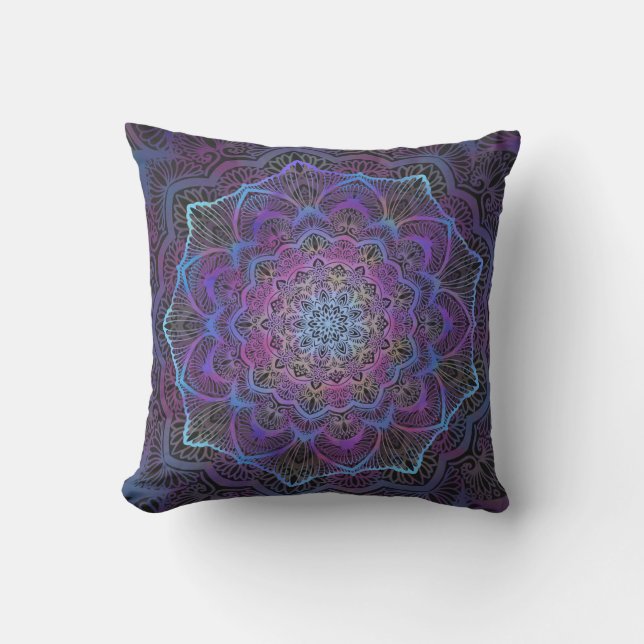 Mystic Bloom Mandala Kissen (Vorderseite)