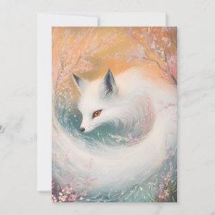 Mystic Bloom Spring Fox Watercolor Feiertagskarte
