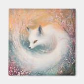 Mystic Bloom Spring Fox Watercolor Magnet (Vorne)