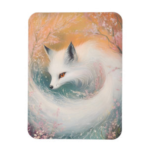 Mystic Bloom Spring Fox Watercolor Magnet
