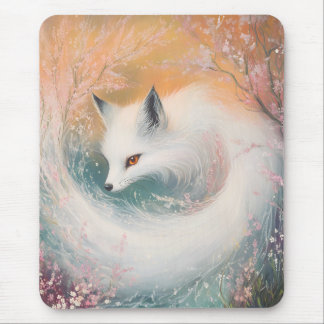 Mystic Bloom Spring Fox Watercolor Mousepad