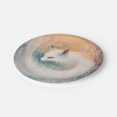 Mystic Bloom Spring Fox Watercolor Pappteller (Schrägansicht)