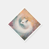 Mystic Bloom Spring Fox Watercolor Serviette (Ecke)
