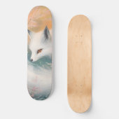Mystic Bloom Spring Fox Watercolor Skateboard (Vorderseite)