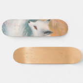 Mystic Bloom Spring Fox Watercolor Skateboard (Horizontal)