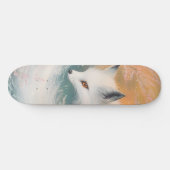 Mystic Bloom Spring Fox Watercolor Skateboard (Horizontal)