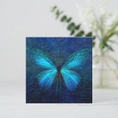 Mystic Blue Butterfly Custom Flat Card Karte (Stehend Vorderseite)