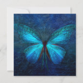 Mystic Blue Butterfly Custom Flat Card Karte (Vorderseite)