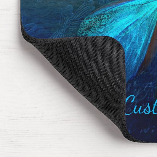 Mystic Blue Butterfly Custom Mousepad (Ecke)