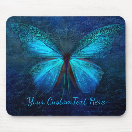 Mystic Blue Butterfly Custom Mousepad (Vorne)