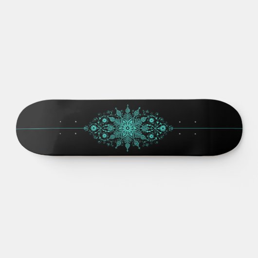 Mystic Blue Glow Intense Muster Graphic Skateboard (Horizontal)