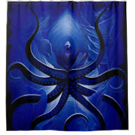 "Mystic Blue Octopus - Surreal Ocean Guardian" Duschvorhang
