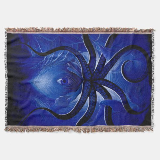 "Mystic Blue Octopus wirft Blanket** Decke (Vorderseite)