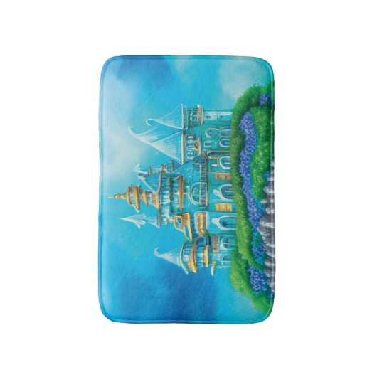 Mystic Blue Palace Bath Mat Badematte (Vorderseite Vertikal)