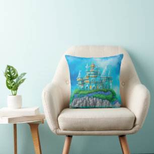 Mystic Blue Palace Throw Pillow Kissen