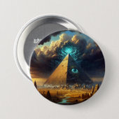 Mystic Blue Pyramide Art Button (Vorne & Hinten)