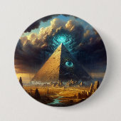 Mystic Blue Pyramide Art Button (Vorderseite)