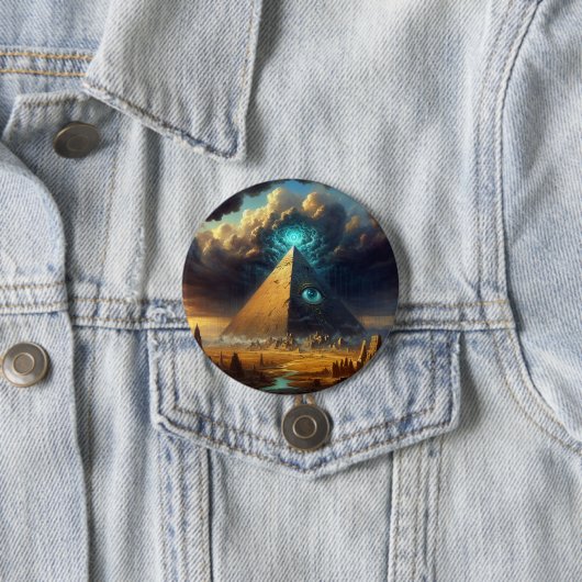 Mystic Blue Pyramide Art Button (Beispiel)