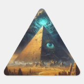 Mystic Blue Pyramide Art Dreieckiger Aufkleber (Vorderseite)