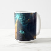 Mystic Blue Pyramide Art Kaffeetasse (VorderseiteRechts)