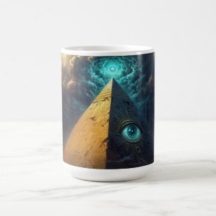 Mystic Blue Pyramide Art Kaffeetasse